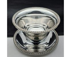 Vintage Silver Plated Moules / Mussels Seafood Serving Bowl (#59508)