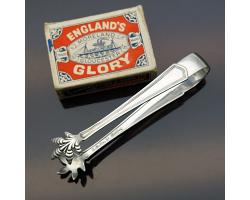 Sterling Silver Claw Nip Sugar Tongs - Meriden Britannia Co Usa - Vintage (#59512)