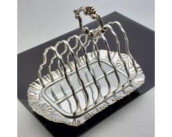 Lovely Antique Silver Plated Toast Rack - Martin Hall Sheffield (#59517)