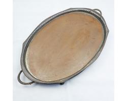 Very Large Antique Gallery Serving Tray For Replate - Ex Silver Plated (#59533)