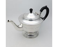 Vintage Deco Style Silver Plated Faceted Tea Pot - Epns Sheffield (#59549)