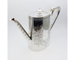 Ornate Antique Silver Plated Coffee Pot - Briddon Bros Sheffield Victorian (#59552)