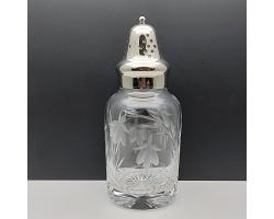 Vintage Stuart Fuchsia Crystal Glass & Silver Plated Sugar Castor (#59585)