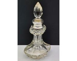 Sterling Silver Cut Glass Scent Perfume Bottle - London 1928 (#59637)