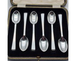 Cased Coffee Spoons - Silver Plated Frank Cobb 1938 Sheffield - Vintage (#59673)