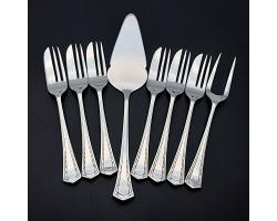 Cake Forks & Servers Set - Cased - Silver Plated - Vintage (#59679)