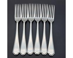 Walker & Hall St James Set Of 6 Dinner Forks - Silver Plated 1957 - Vintage (#59699)