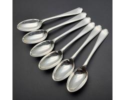 Walker & Hall St James Set Of 6 Tea Spoons #2 - Silver Plated 1957 - Vintage (#59704)