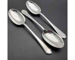 Walker & Hall St James Set Of 3 Table Spoons - Silver Plated 1957 - Vintage (#59705)