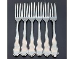 Walker & Hall St James Set Of 6 Dinner Forks - Silver Plated - Vintage (#59708)