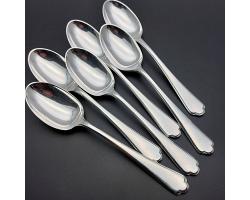Walker & Hall St James Set Of 6 Dessert Spoons - Silver Plated - Vintage (#59710)
