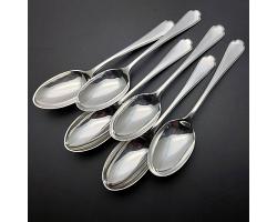 Walker & Hall St James Set Of 6 Dessert Spoons #2  - Silver Plated - Vintage (#59711)