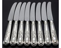 Kings Pattern - Set Of 8 Side Knives - Silver Plated Handles - Arthur Price (#59789)