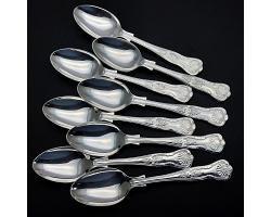 Kings Pattern - Set Of 8 Tea Spoons Epns A1 Sheffield Silver Plated (#59794)