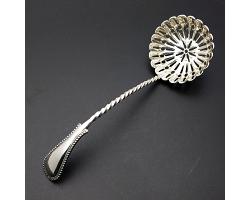 Beautiful Antique Silver Plated Straining Sifting Ladle (#59799)
