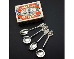 Vintage Malaysian Silver Salt & Mustard Spoons (#59818)