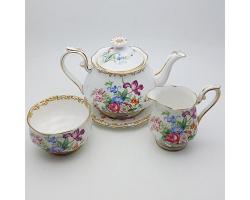Royal Albert Nosegay Pattern Spinster Tea Pot Set - Vintage (#59831)