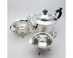 Vintage 3pc Silver Plated Tea Service Set - Sheffield (#59882)