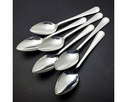 Grecian Pattern - Set Of 6 Grapefruit Spoons - Silver Plated - Vintage Epns A1 (#59937)