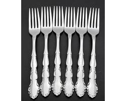 Oneida Community Flirtation Set Of 6x Side / Dessert Forks - Vintage Cutlery (#59944)