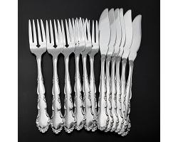 Oneida Community Flirtation 12 Piece Fish Cutlery Set - Vintage (#59946)