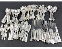 Bulk Quantity 141x Grecian Pattern Silver Plated Forks Spoons Etc Vintage Epns (#59953)