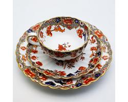 Copeland Imari Trio Tea Cup Saucer Plate C. 1891 Victorian Antique (#59959)