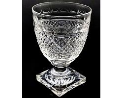 Georgian Hobnail Cut Glass Rummer Square Footed - Antique (#59960)