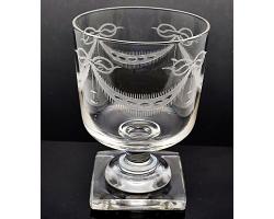 Regency Etched Swags Glass Rummer - Square Footed - Antique (#59961)