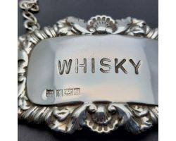 Sterling Silver Whisky Decanter Label - Birmingham 1960 (#59963)