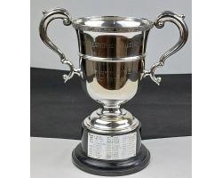 Large Lindisfarne Pattern Trophy Cup - Silver Plated - Vintage (#59978)