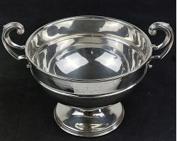Large Silver Plated Trophy Bowl - Antique - Skittles (#59980)