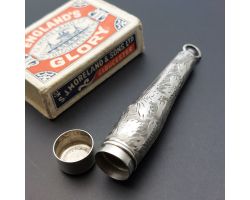 Sterling Silver Cheroot Holder Case - Birmingham 1911 - Antique (#59997)