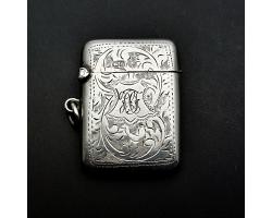 Sterling Silver Vesta Case / Match Safe  - Chester 1921 - Antique (#59999)