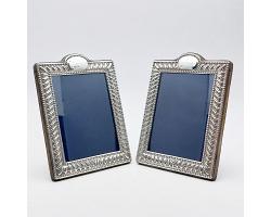 Pair Of Sterling Silver Easel Photo Frames - Carrs Sheffield 1999 (#60002)