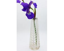 Sterling Silver Rimmed Glass Stem  Vase - London 1904 - Antique (#60006)