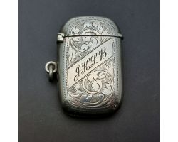 Sterling Silver Vesta Case / Match Safe - Birmingham 1899 - Antique (#60009)