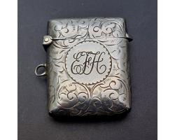 Sterling Silver Small Vesta Case / Match Safe - Birmingham 1903 - Antique (#60012)