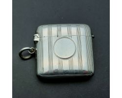 Sterling Silver Vesta Case / Match Safe - Chester 1911 - Antique (#60014)