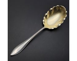 1847 Rogers Vesta Pattern Serving Spoon - Gilt Bowl -  Antique Silver Plated (#60046)