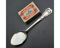 Beautiful Antique Ice Cream Spoon - Heart Handle - Silver Plated (#60075)