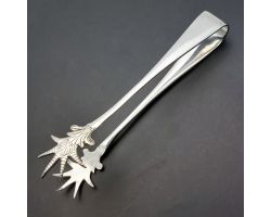 Claw Nip Ice Cube Tongs - Silver Plated - Vintage (#60141)