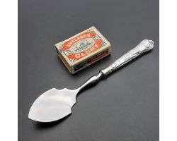Queens Pattern Sterling Silver Handled Jam Spoon - Sheffield 1967 Vintage (#60161)