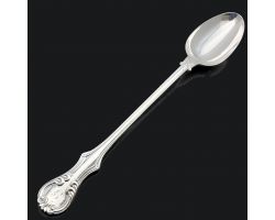 Victoria Pattern Large Gravy / Basting Spoon - Silver Plated Antique Initial 's' (#60199)