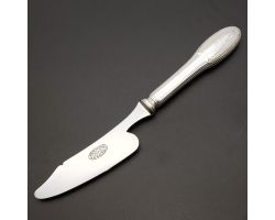 Ercuis Godrons Pattern Lovely Silver Plated Handle Cheese Knife Antique (#60218)