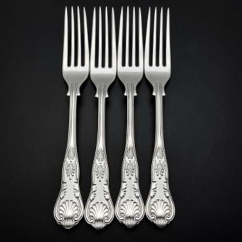 Initials 'es' 3x Fiddle Pattern Dessert Spoons - Silver Plated - Antique (#55997) 1