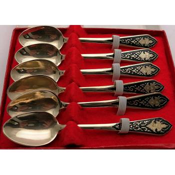 Kings Pattern - Jam Spoons Butter Knife Sugar Spoon Silver Plated Epns Vintage (#57239) 1