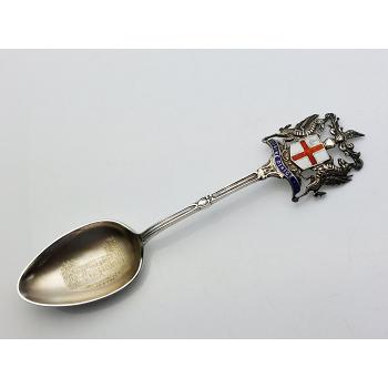 Stunning Sterling Silver Enamel Westminster Abbey Souvenir Spoon 1907 (#58055) 1