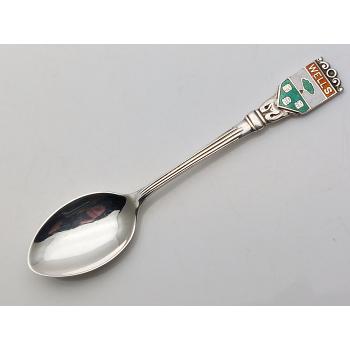 Sterling Silver Enamel Wells Souvenir Spoon - Birmingham 1962 - Vintage (#58169) 1