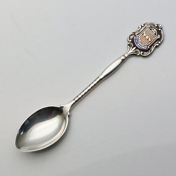 Sterling Silver Enamel Eastbourne Souvenir Spoon T&s 1970 Vintage (#58422) 1